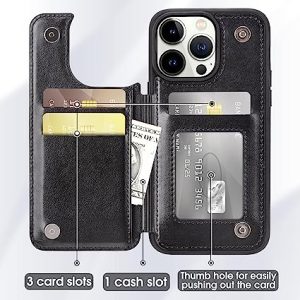Flip Folio Wallet Case for iPhone 15 Pro Max (Black)
