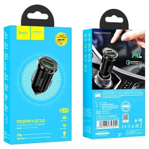 20W+QC 3.0 Dual Port USB-C + USB-A Car Adapter