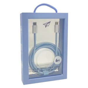First Class 6FT Woven USB-C to USB-C Charging Cable (Blue)