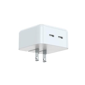 50W Dual Port USB-C Power Adapter (White)